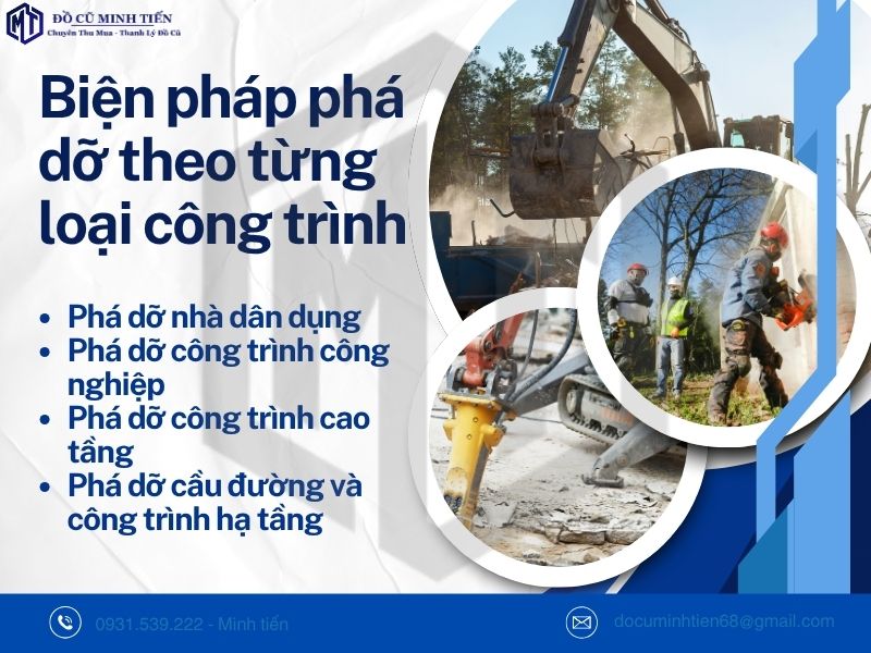 Thiết Bị Phá Dỡ Công Trình - Không Thể Thiếu Hiện Nay 4 Biện pháp phá dỡ theo từng loại công trình